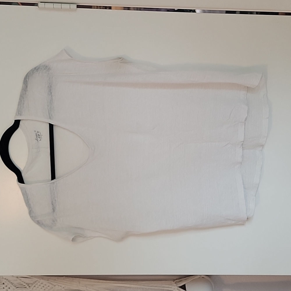 Ann Taylor Loft Soft White Linen Small Oversize T-shirt